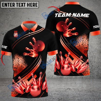 frenzidea Bowling And Pins Ultimate Golden Customized Name 3D Shirt (4 Colors)