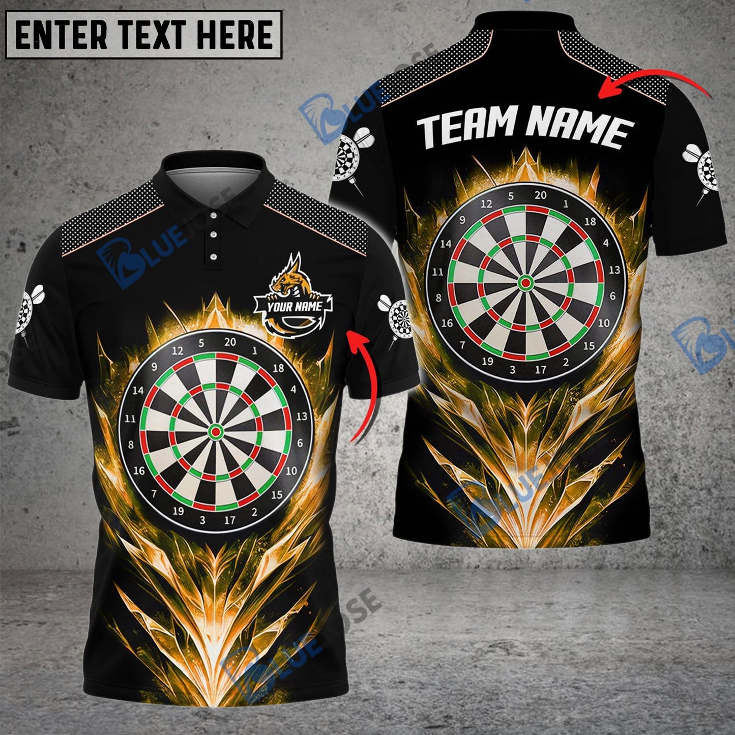 Frenzidea Darts Ice Dragon Personalized Name, Team Name 3D Shirt (4 Colors)