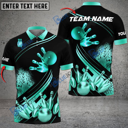 frenzidea Bowling And Pins Ultimate Golden Customized Name 3D Shirt (4 Colors)