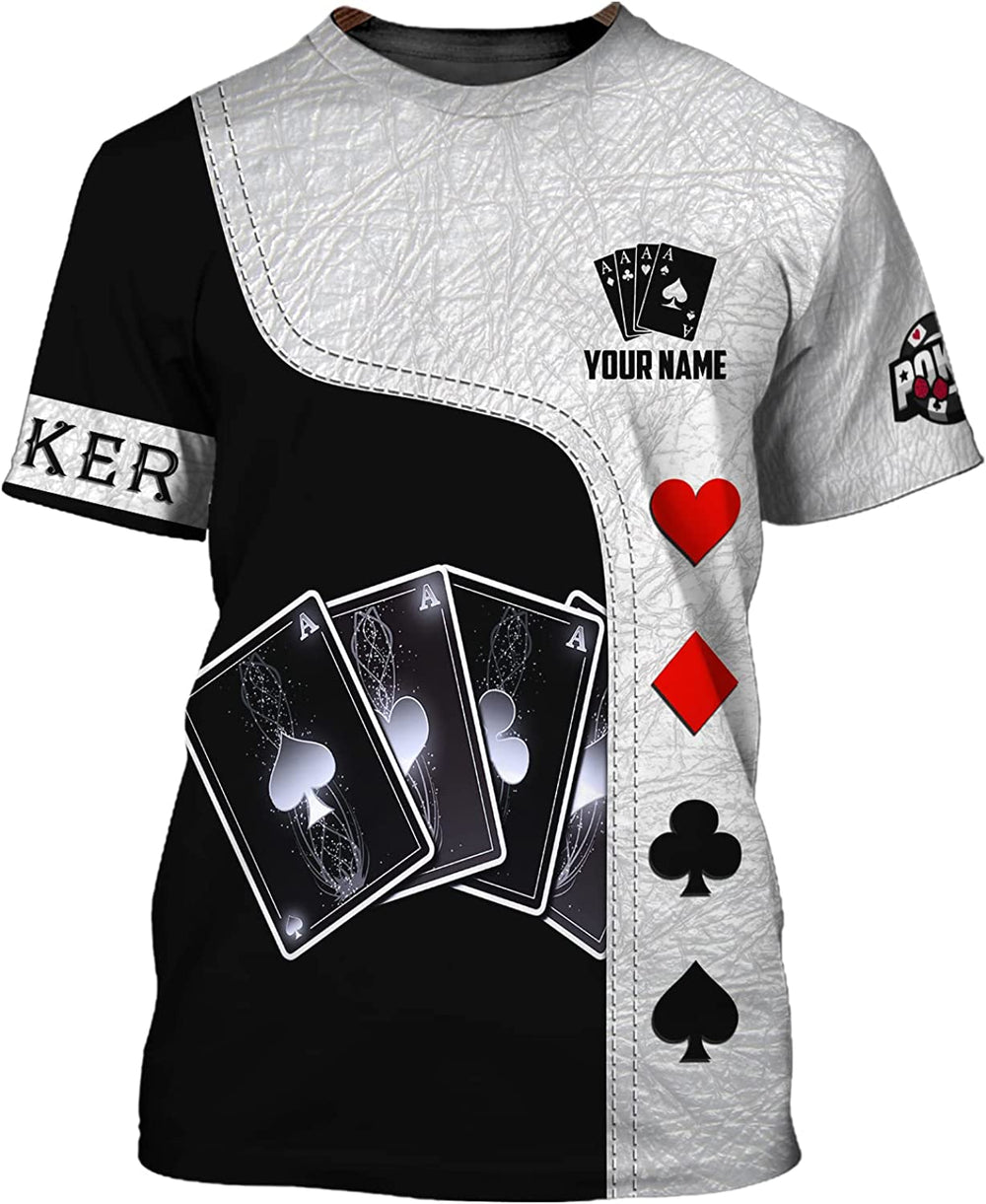 Frenzidea Casino Poker Card Personalized Name 3D T-Shirt
