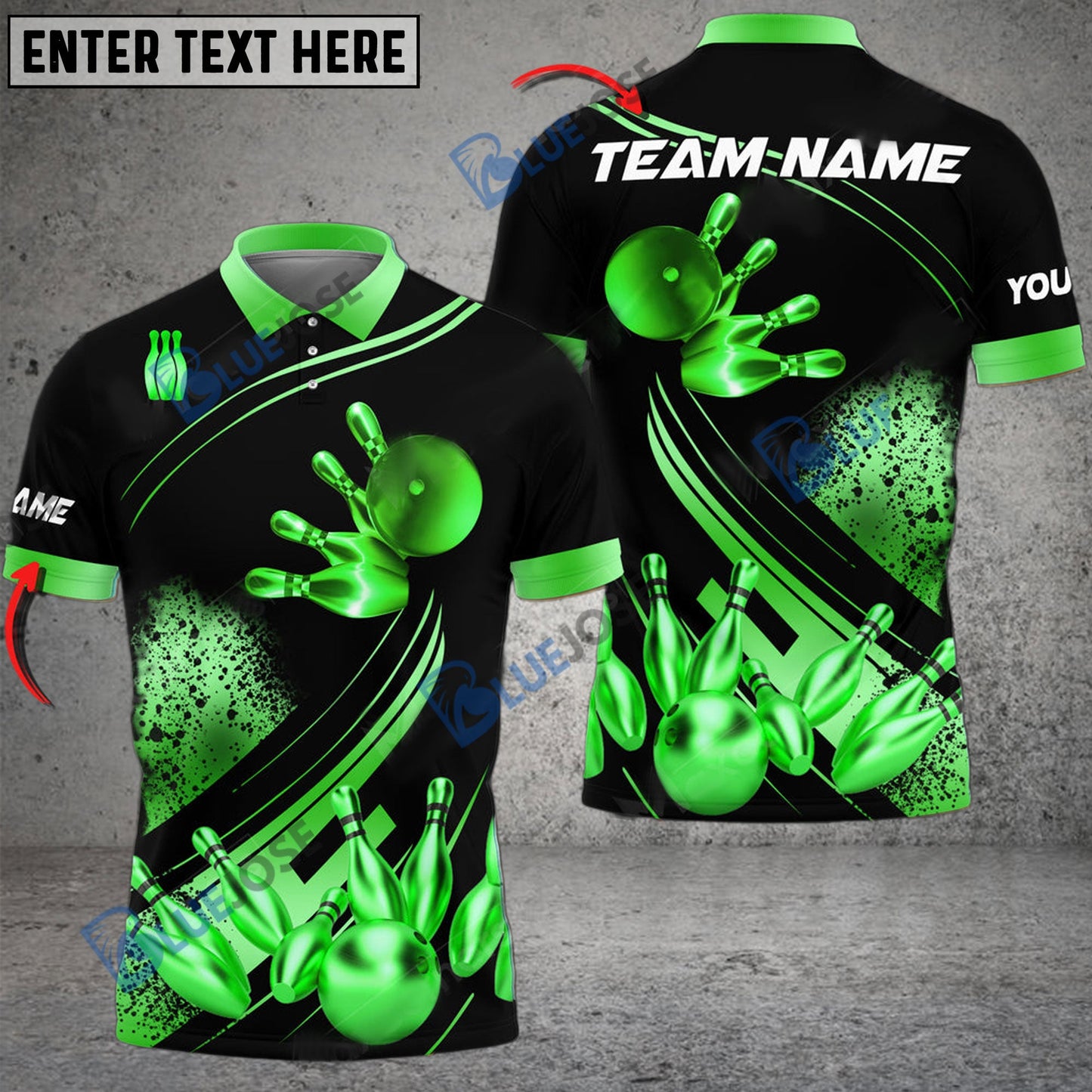 frenzidea Bowling And Pins Ultimate Golden Customized Name 3D Shirt (4 Colors)