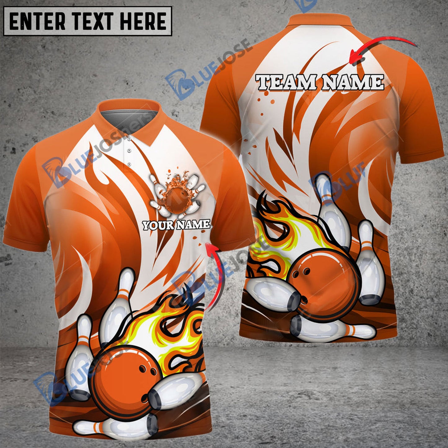 frenzideas Bowling And Pins Animated Fire Customized Name 3D Shirt ( 5 Colors)