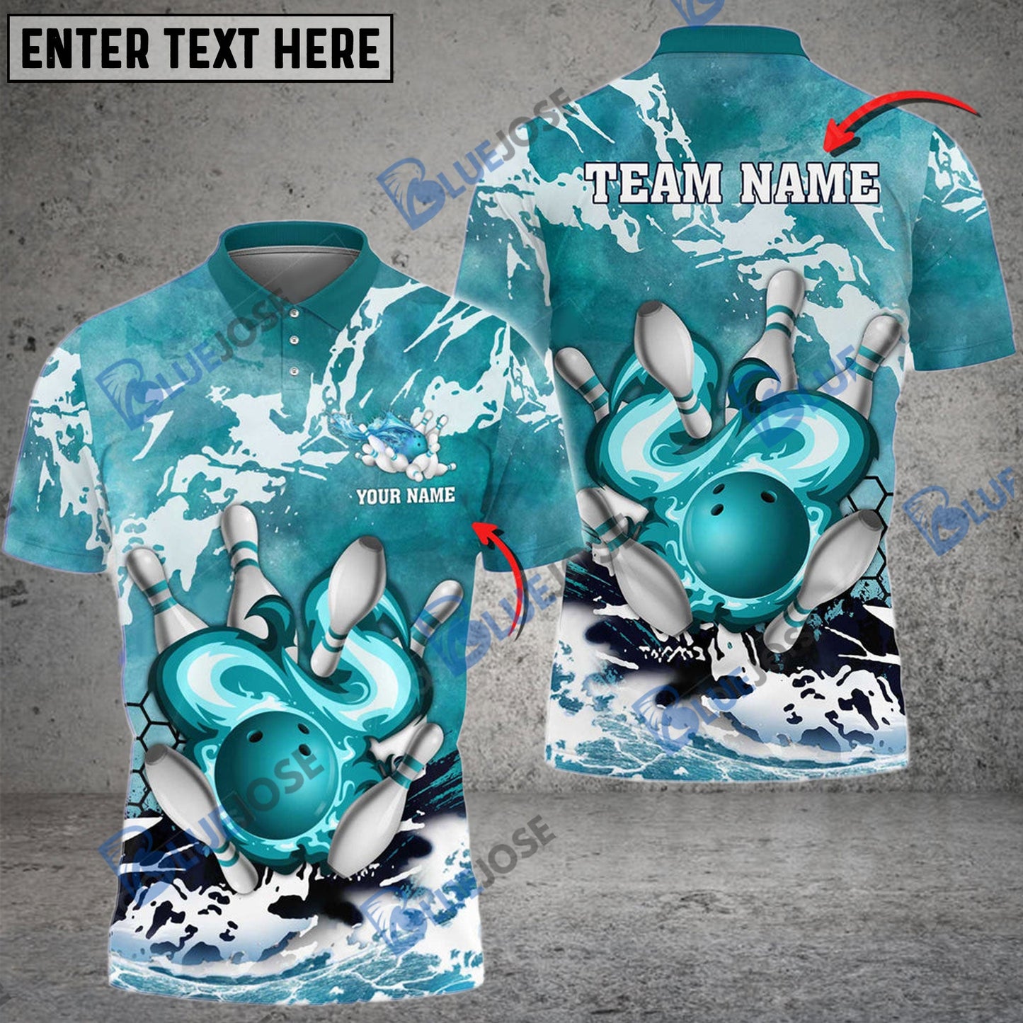 frenzidea Bowling And Pins The Fury Of The Sea Customized Name 3D Shirt (4 Colors)