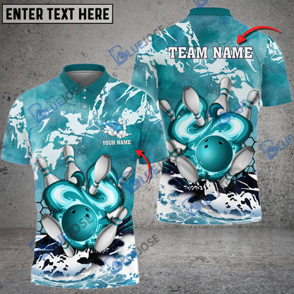 frenzidea Bowling And Pins The Fury Of The Sea Customized Name 3D Shirt (4 Colors)