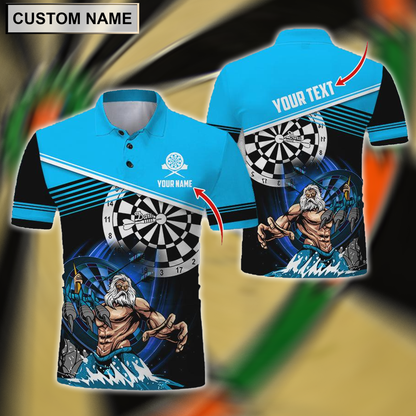 Frenzidea Poseidon Darts Personalized Name 3D Shirt (12 Colors)