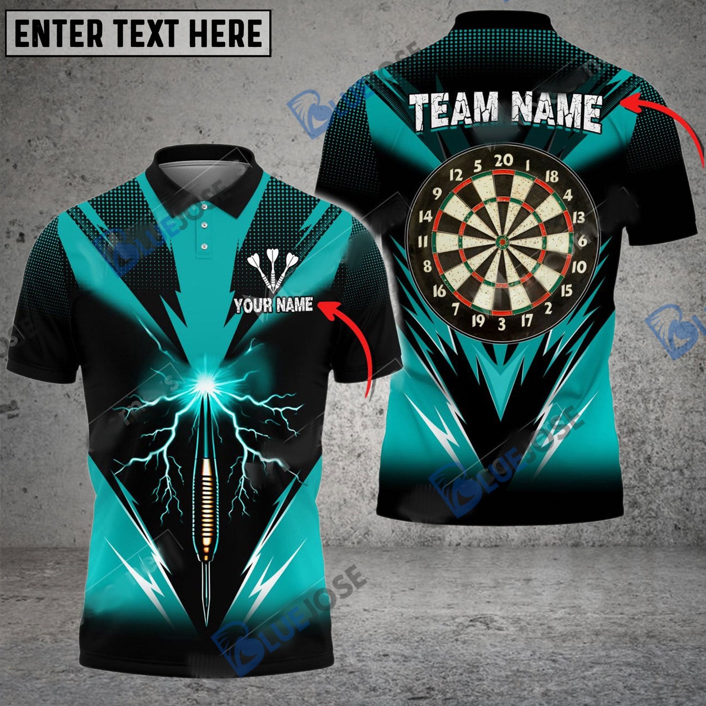 Frenzidea Darts Shocking Arrow Personalized Name, Team Name 3D Shirt (4 Colors)