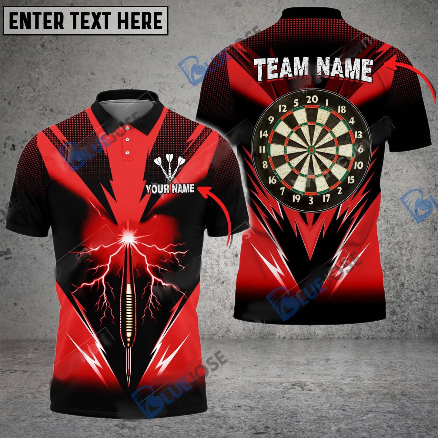 Frenzidea Darts Shocking Arrow Personalized Name, Team Name 3D Shirt (4 Colors)