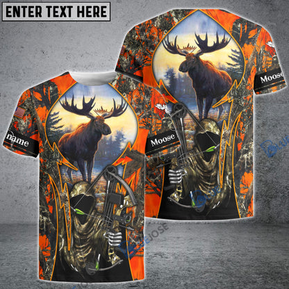 Frenzidea Customized Name Moose Hunting Grim Reaper 3D Shirts