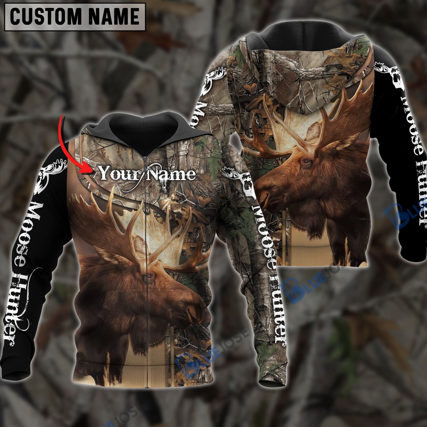 frenzidea Custom Name Moose Hunting Shirt 3D Shirt