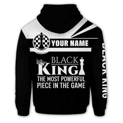 Frenzidea Chess Black King Powerful Custom Name 3D Hoodie