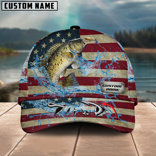 Frenzidea Personalized American Crappie Water Splash FIshing Classic Cap