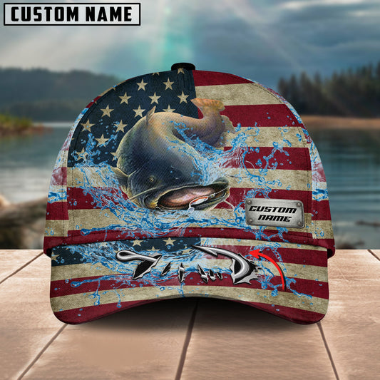 Frenzidea Personalized American Catfish Water Splash FIshing Classic Cap