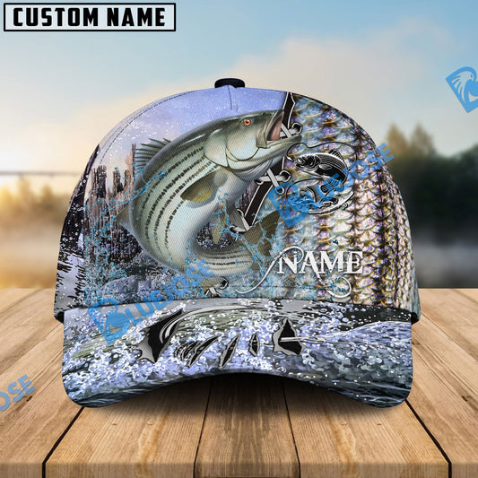Frenzidea Personalized Clear Water Skin Striped Bass Fishing Classic Cap