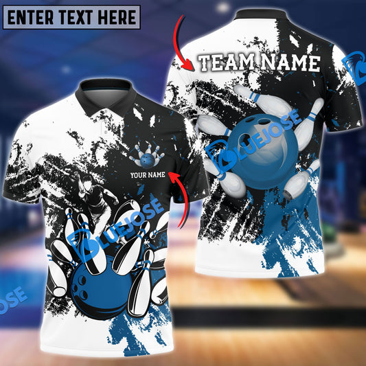 Frenzidea Bowling And Pins Grunge Retro Player Customized Name 3D Shirt (4 Colors)