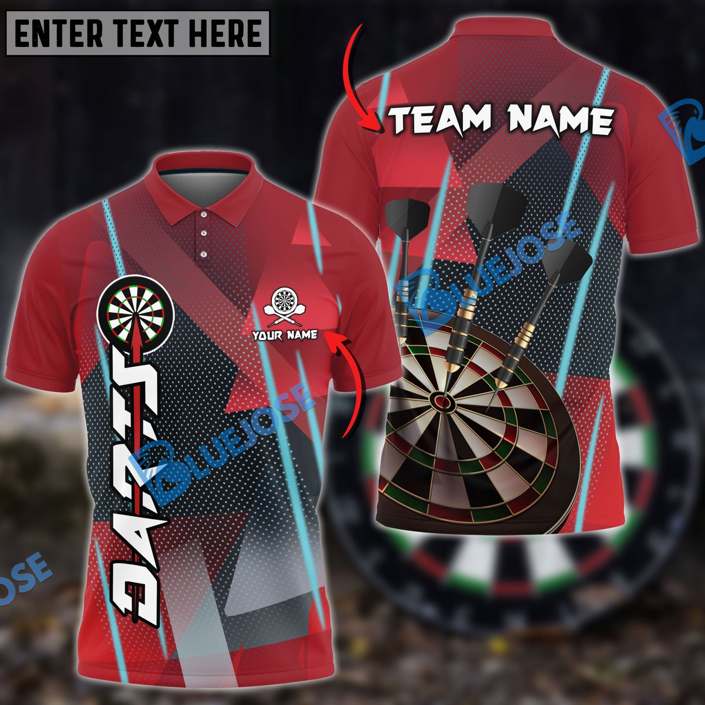 Frenzidea Darts Bling Arrow Personalized Name, Team Name 3D Shirt (6 Colors)