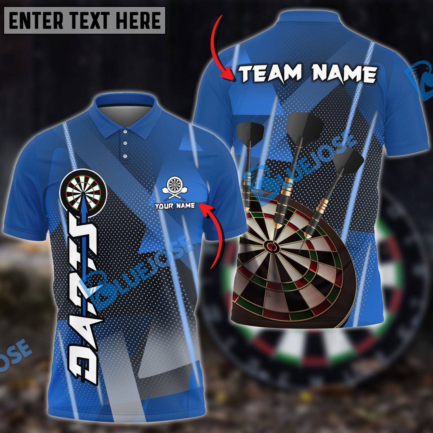 Frenzidea Darts Bling Arrow Personalized Name, Team Name 3D Shirt (6 Colors)
