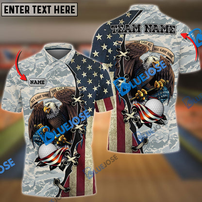Frenzidea Golf Eagles Army Customized Name, Team Name 3D Shirts (4 Colors)