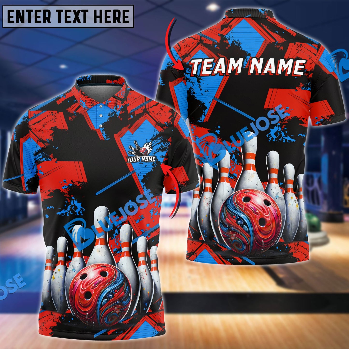 Frenzidea Bowling And Pins Two World Collapse Customized Name 3D Shirt (4 Colors)