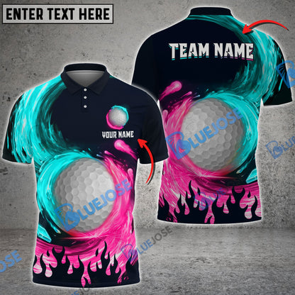 Frenzidea Golf Spinning Paint Customized Name, Team Name 3D Shirts (4 Colors)