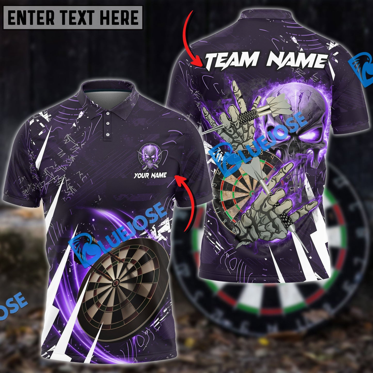 Frenzidea Darts Skull Of Punishment Personalized Name, Team Name 3D Shirt (6 Colors)