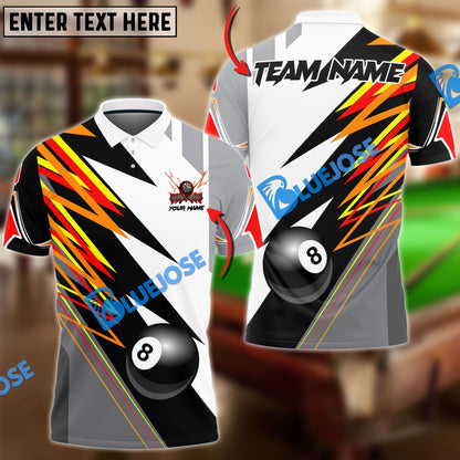 Frenzidea Billiards Ball 8 Twin Lightning Personalized Name, Team Name Unisex Shirt ( 4 Colors )