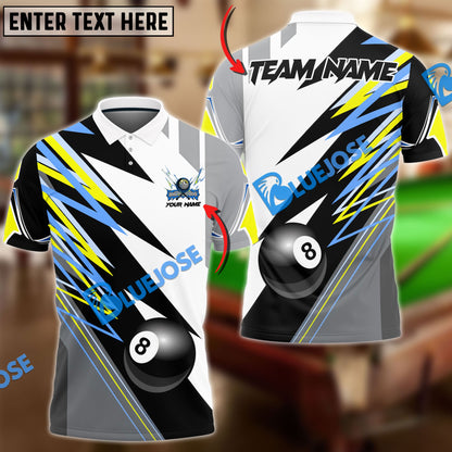 Frenzidea Billiards Ball 8 Twin Lightning Personalized Name, Team Name Unisex Shirt ( 4 Colors )