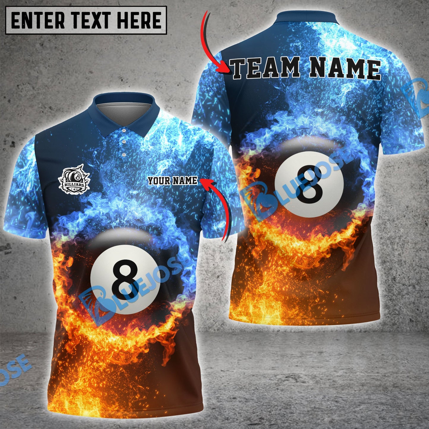 Frenzidea Billiards Fire Vs Ice Personalized Shirt