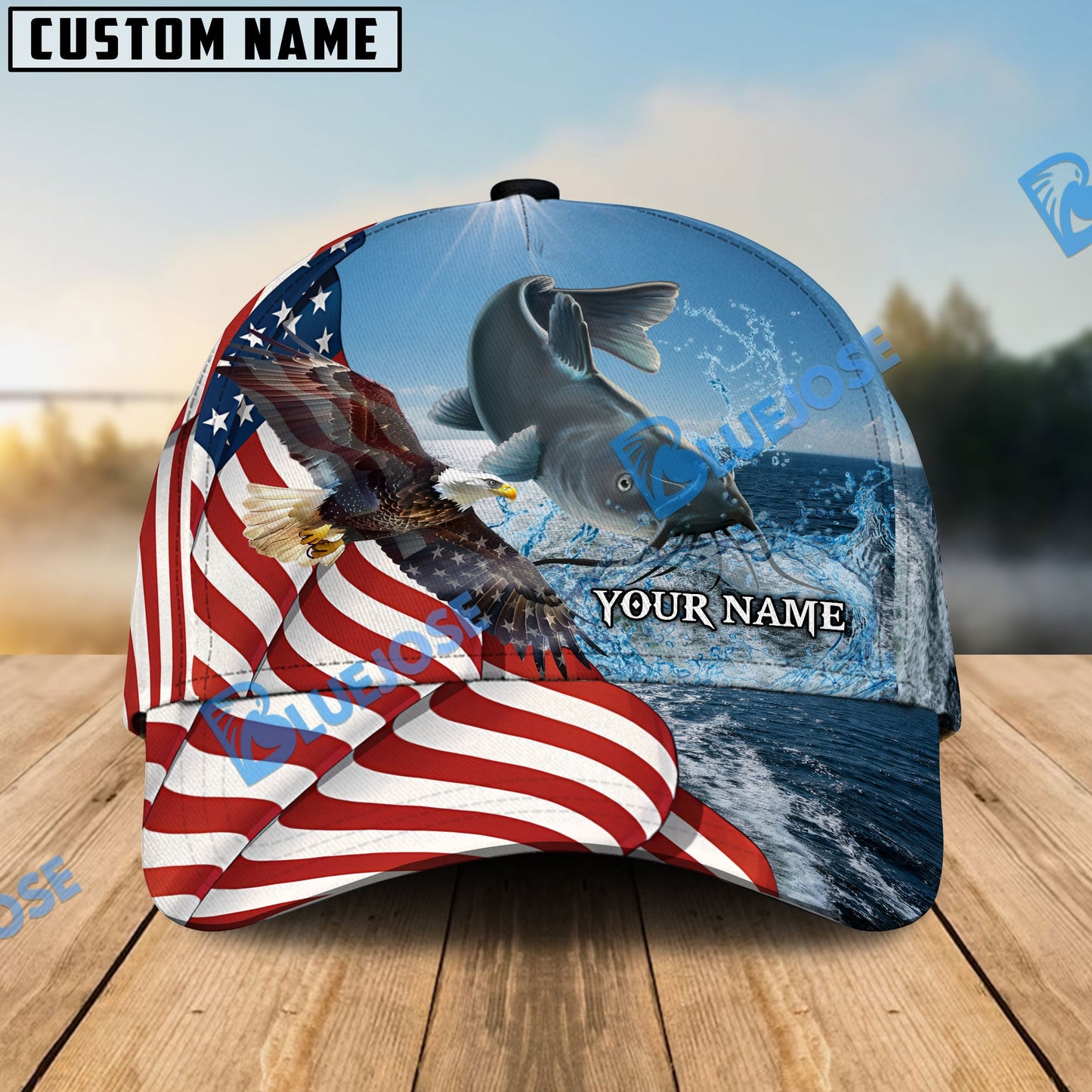 Frenzidea Eagle Flag Catfish Fishing Classic Cap