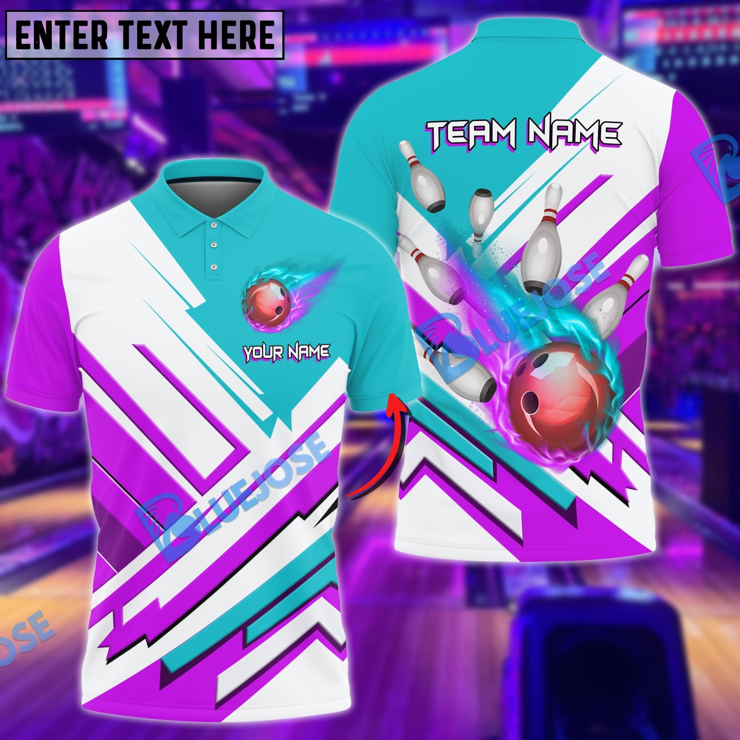 Frenzidea Bowling And Pins The Twinside Flame Customized Name 3D Shirt (4 Colors)