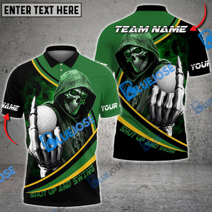 Frenzidea Golf Hooded Skull Gang Customized Name, Team Name 3D Shirts (4 Colors)