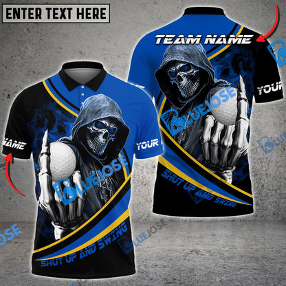 Frenzidea Golf Hooded Skull Gang Customized Name, Team Name 3D Shirts (4 Colors)
