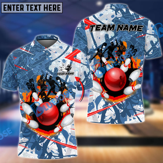Frenzidea Bowling And Pins Around The World Customized Name 3D Shirt (4 Colors)