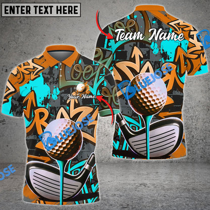Frenzidea Golf Street Graffiti Style Customized Name, Team Name 3D Shirts (4 Colors)