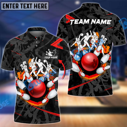 Frenzidea Bowling And Pins Around The World Customized Name 3D Shirt (4 Colors)