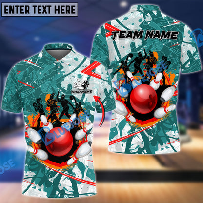 Frenzidea Bowling And Pins Around The World Customized Name 3D Shirt (4 Colors)