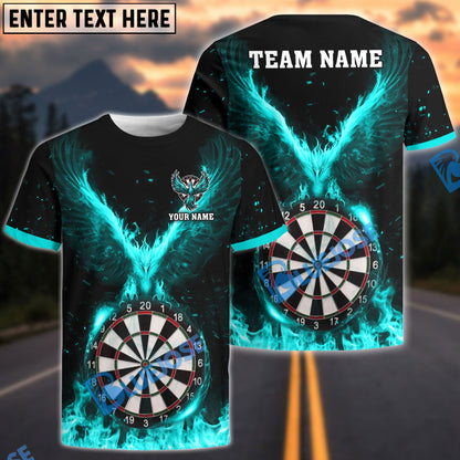 Frenzidea Darts Rebirth Flame Phoenix Personalized Name, Team Name 3D Shirt (4 Colors)
