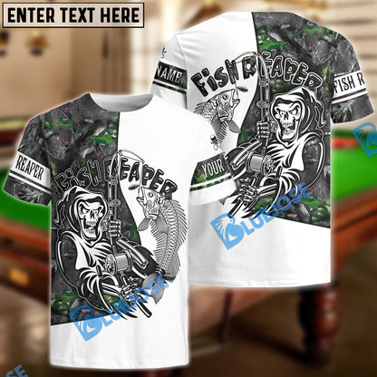 Frenzidea Halloween Fish Reaper Fishing Camouflage Custom Name 3D Shirts