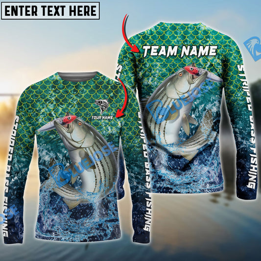 Frenzidea Striped Bass Fishing Yellow Fin Sport Custom Name & Team Name 3D Shirts