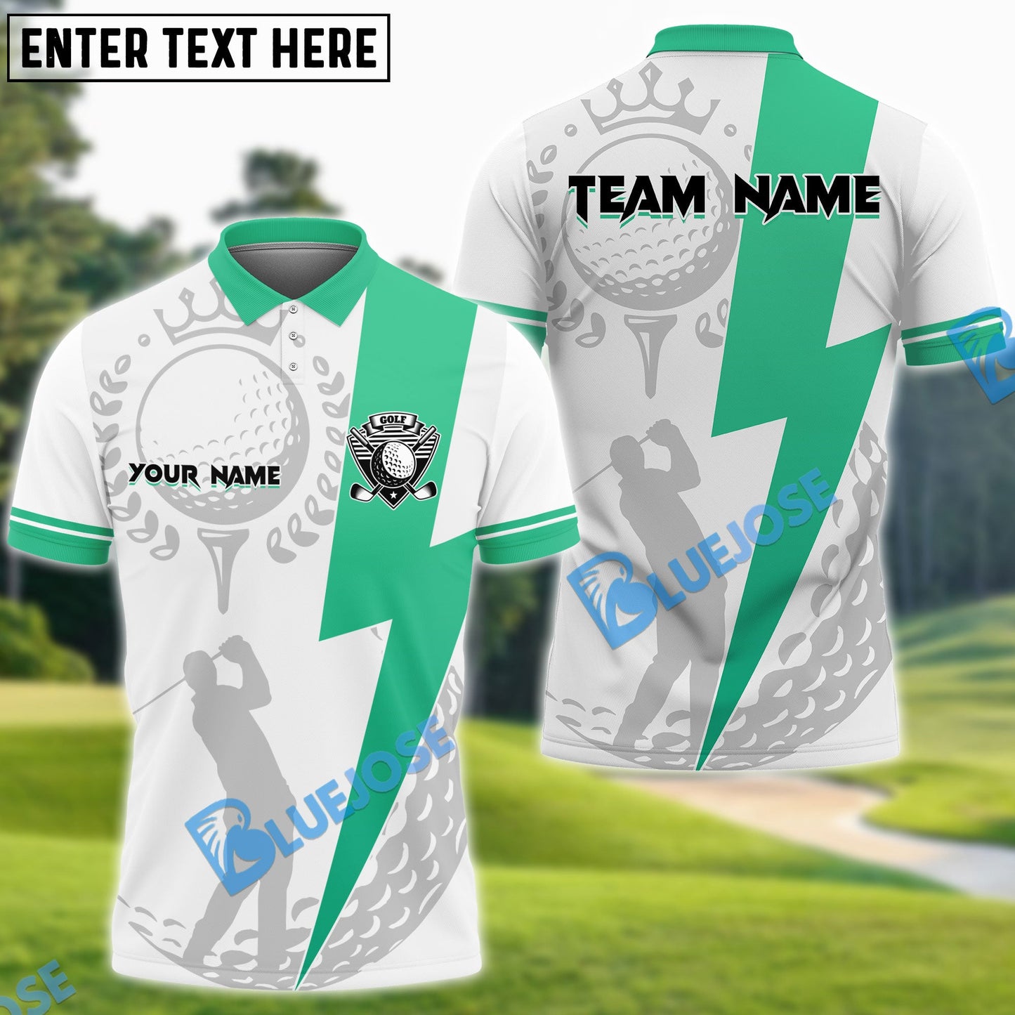 Frenzidea Flash Golf Customized Name, Team Name 3D Shirts (4 Colors)
