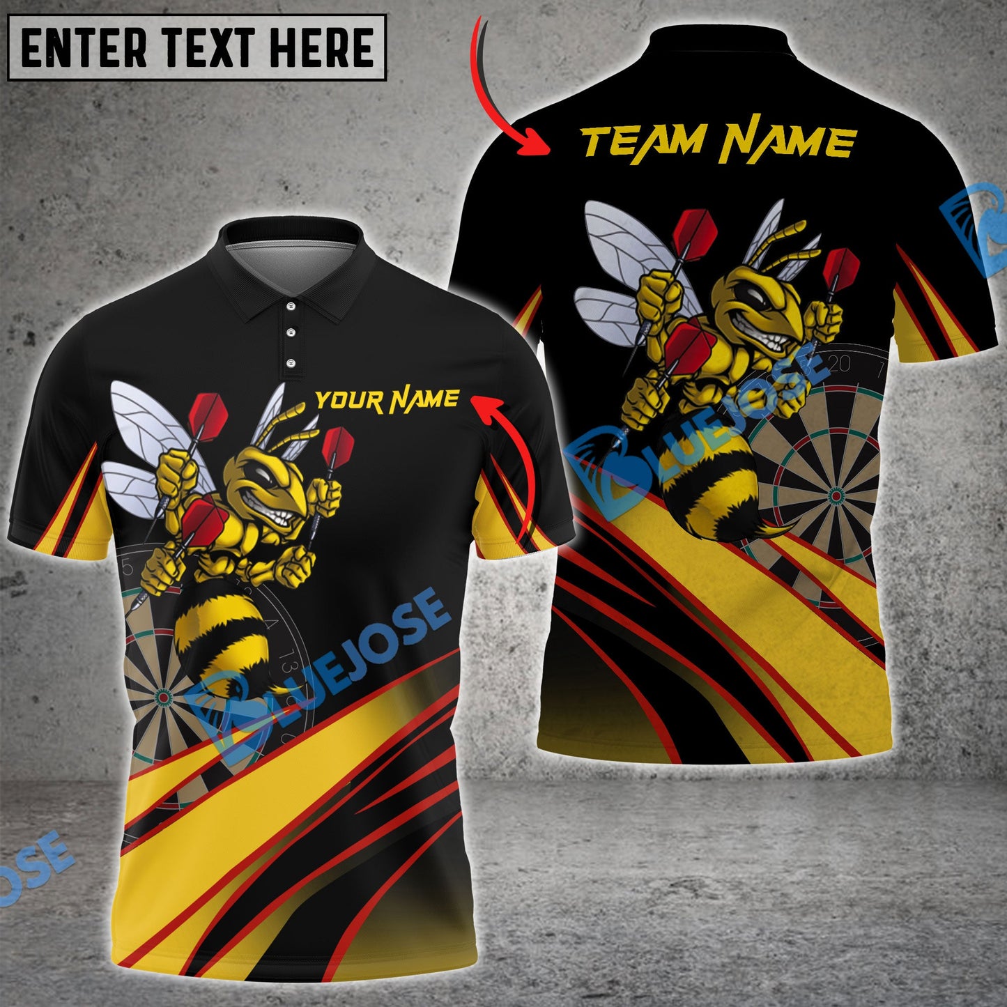 Frenzidea Darts Bee Personalized Name, Team Name 3D Shirt