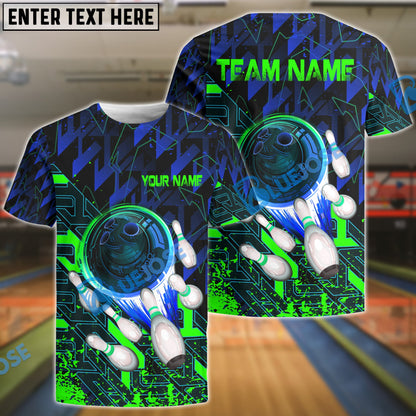 frenzidea Bowling And Pins Supersonic Speed Customized Name 3D Shirt (4 Colors)
