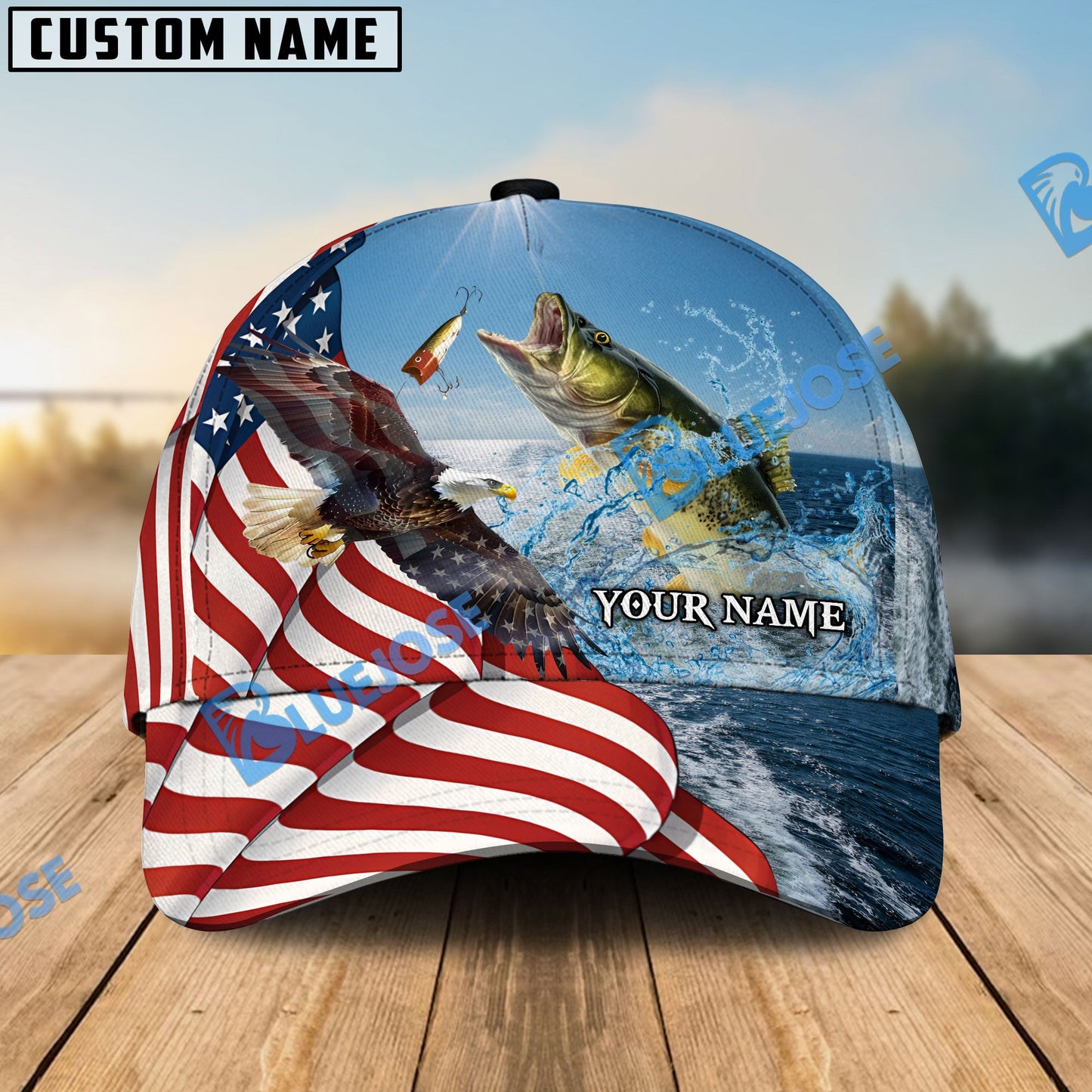 Frenzidea Eagle Flag Walleye Fishing Classic Cap