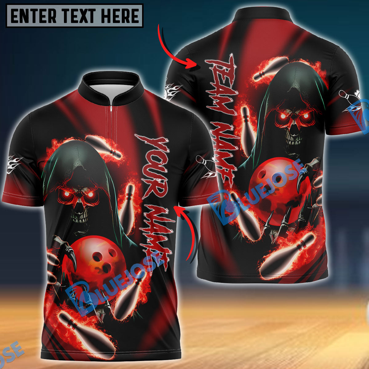 Frenzidea Bowling And Pins Reaper Master Customized Name 3D Shirt (4 Colors)