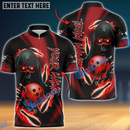 Frenzidea Bowling And Pins Reaper Master Customized Name 3D Shirt (4 Colors)