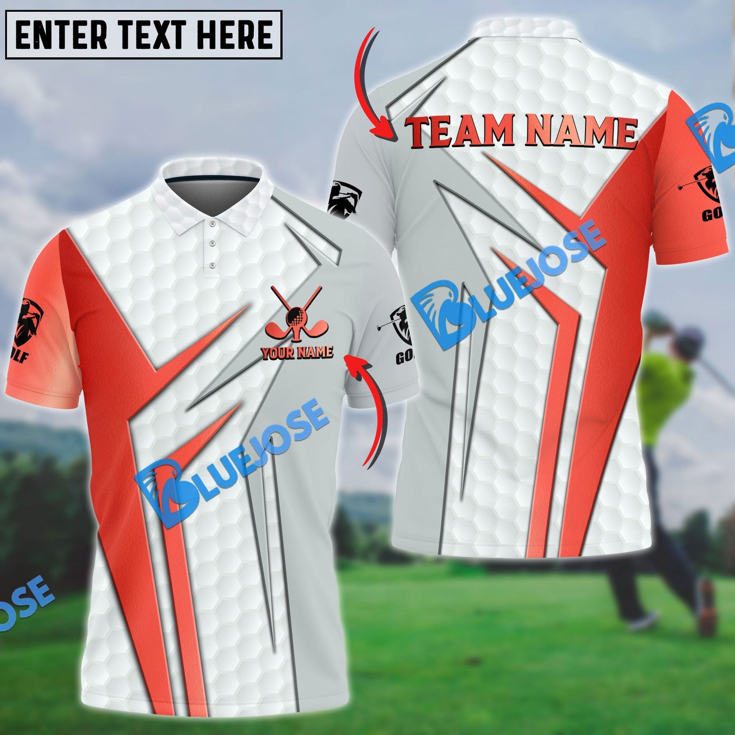 Frenzidea Golf Into New World Customized Name, Team Name 3D Shirts (4 Colors)