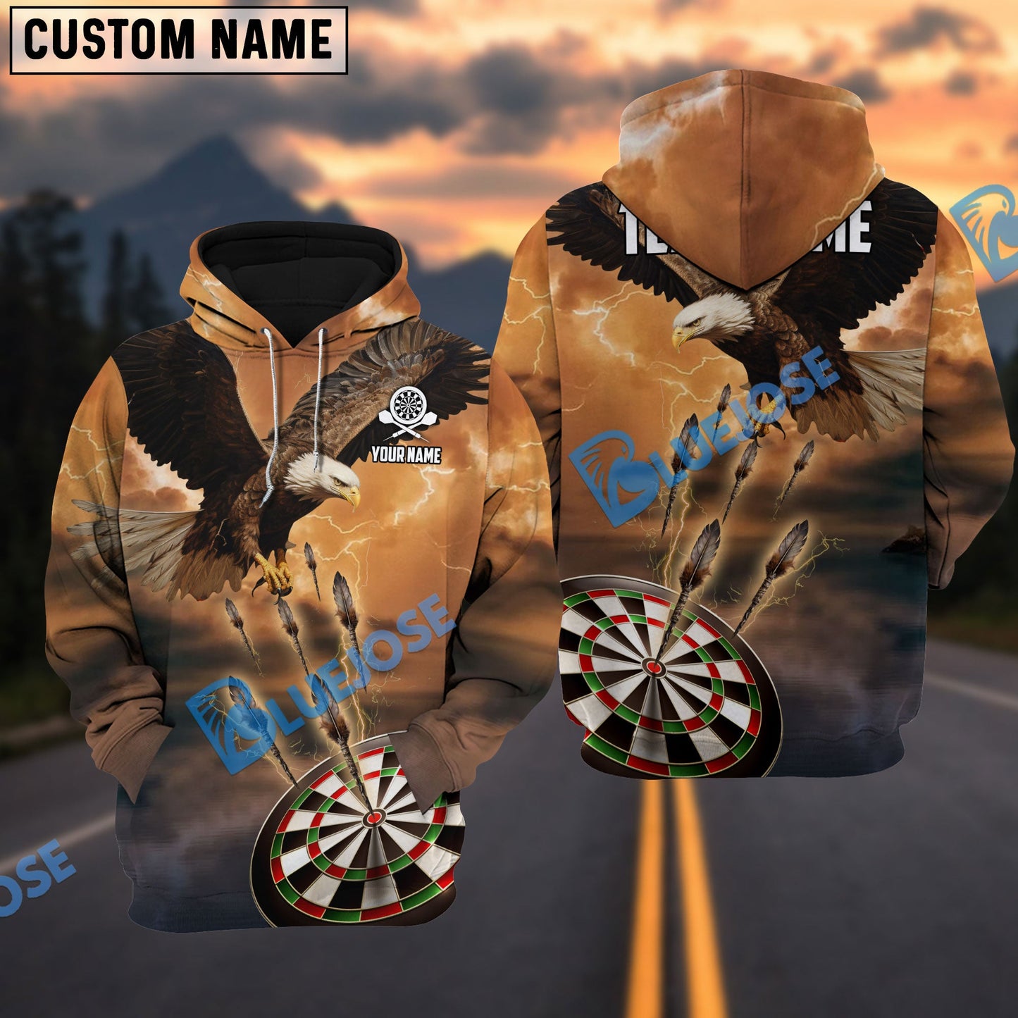 frenzidea Dartboard Eagle Personalized Name, Team Name 3D Shirt