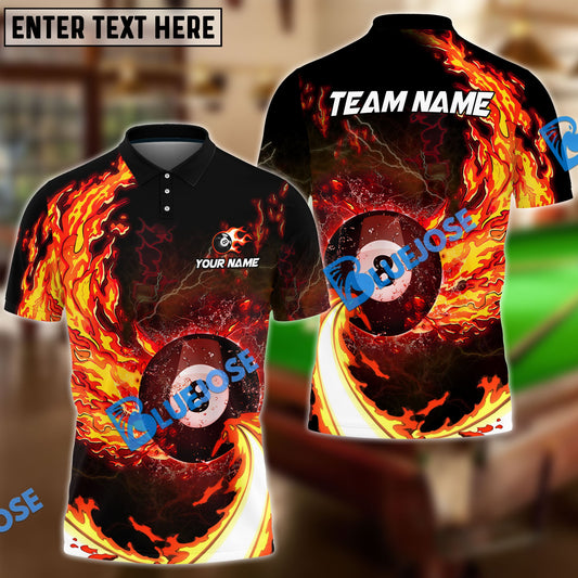 Frenzidea Billiards Ball 8 Breath Of Fire Personalized Name, Team Name Unisex Shirt ( 6 Colors )