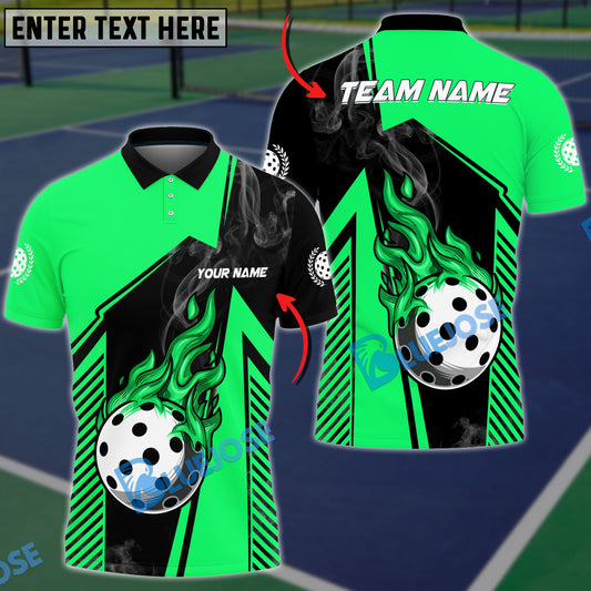 Frenzidea Pickleball Fire Down Personalized Name, Team Name Unisex Shirt (4 Colors)