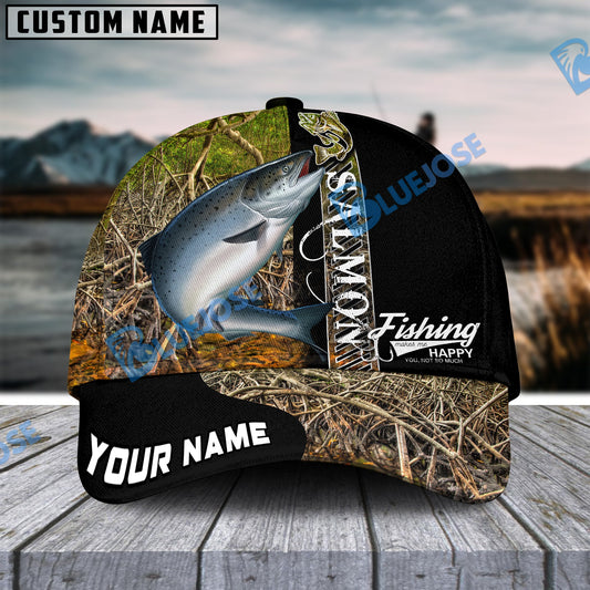 Frenzidea Personalized Salmon Fishing Jungle Camo Classic Cap