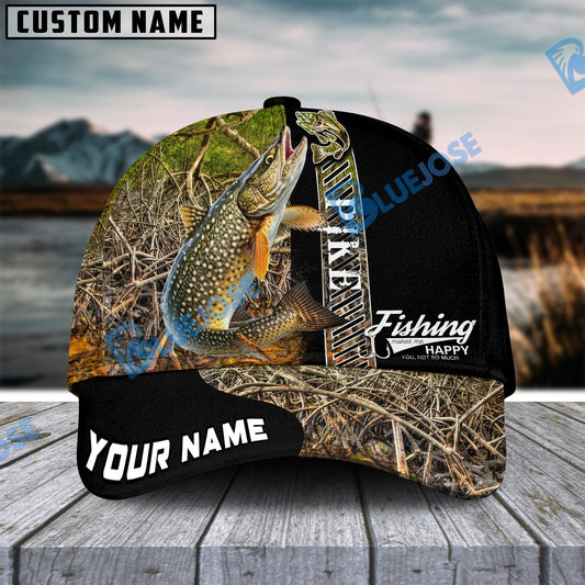 Frenzidea Personalized Pike Fishing Jungle Camo Classic Cap